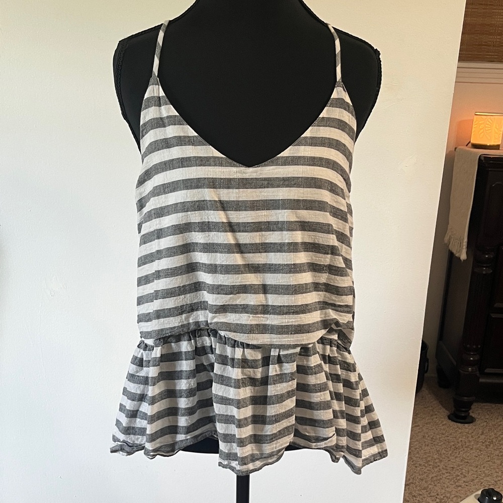 Buddy Basics Gray and White Striped Camisole